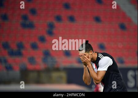 Massimo Paolone/LaPresse 22. Juni 2020 Bologna, Italien Sportfußball Bologna vs Juventus - Italienische Fußballmeisterschaft Liga A Tim 2019/2020 - stadio Renato Dall'Ara Stadion im Bild: Cristiano Ronaldo (Juventus F.C.) ist verzweifelt Stockfoto