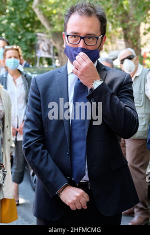 Mauro Scrobogna /LaPresse June 23, 2020&#xa0; Rom, Italien Nachrichten Gedenkfeier Mario Amato Richter ermordet im Jahr 1980 von der Revolutionären Streitkräfte NAR auf dem Bild: Justizminister Alfonso Bonafede Stockfoto