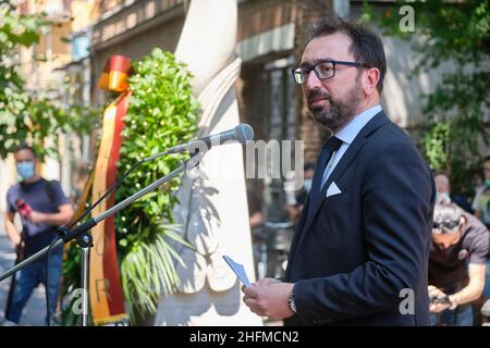 Mauro Scrobogna /LaPresse June 23, 2020&#xa0; Rom, Italien Nachrichten Gedenkfeier Mario Amato Richter ermordet im Jahr 1980 von der Revolutionären Streitkräfte NAR auf dem Bild: Justizminister Alfonso Bonafede Stockfoto