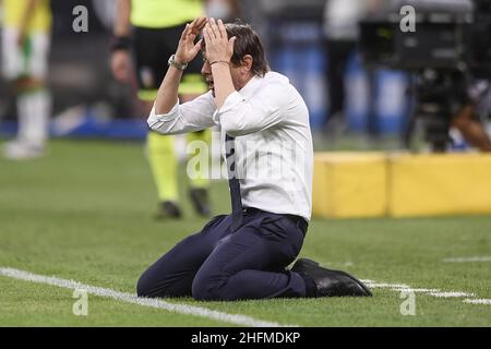 LaPresse - Fabio Ferrari 24. Juni 2020 Mailand, Italien Sportfußball Inter vs Sassuolo - Italienische Fußballmeisterschaft League A Tim 2019/2020 - "San Siro" Stadion. Im Bild: Antonio Conte (F.C. Internazionale Milano); Stockfoto