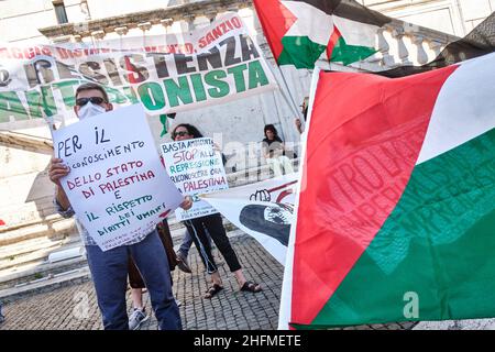 Mauro Scrobogna /LaPresse June 27, 2020&#xa0; Rom, Italien Nachrichten Palästina-Solidaritätsdemonstration im Bild: Moment des Protests gegen die Politik der Annexion palästinensischer Gebiete durch den Staat Israel Stockfoto