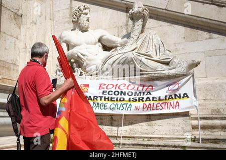 Mauro Scrobogna /LaPresse June 27, 2020&#xa0; Rom, Italien Nachrichten Palästina-Solidaritätsdemonstration im Bild: Moment des Protests gegen die Politik der Annexion palästinensischer Gebiete durch den Staat Israel Stockfoto