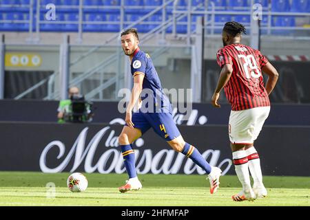 Fabio Rossi/AS Roma/LaPresse 28/06/2020 Mailand (Italien) Sport Soccer Mailand-Roma Italienische Fußball-Meisterschaft Liga Serie A Tim 2019/2020 - San Siro Stadion im Bild: Bryan Cristante Stockfoto