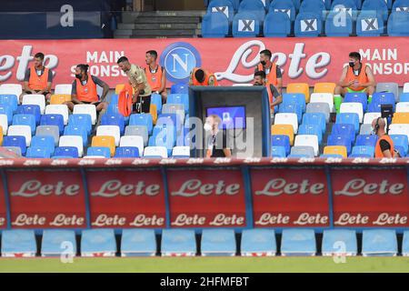 Cafaro/LaPresse 28. Juni 2020 Neapel, Italien Sportfußball Napoli vs Spal - Italienische Fußballmeisterschaft League A Tim 2019/2020 - San Paolo Stadion. Im Bild: Team Spal Stockfoto