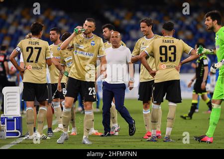 Cafaro/LaPresse 28. Juni 2020 Neapel, Italien Sportfußball Napoli vs Spal - Italienische Fußballmeisterschaft League A Tim 2019/2020 - San Paolo Stadion. Im Bild: Cooling Break Spal Stockfoto