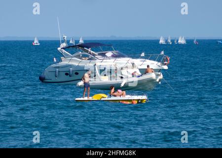 Mauro Scrobogna /LaPresse 29. Juni 2020&#xa0; Rom, Italien Nachrichten Ostia - Lido von Rom im Bild: Badegäste an den Stränden von Ostia Stockfoto