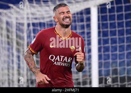 Alfredo Falcone - LaPresse 02/07/2020 Roma (Italien) Sport Soccer Roma - Udinese Italian Football Championship League A Tim 2019 2020 - Olimpico Stadium of Roma im Bild:aleksandar kolarov Stockfoto