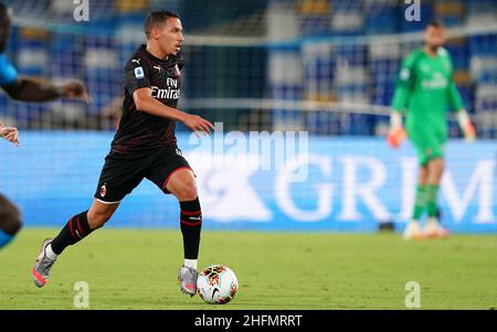 LaPresse - Spada Juli 12th , 2020 Neapel ( Italien ) Sport Soccer A.C. Mailand- Saison 2019-2020 - Serie A Napoli vs AC Mailand im Bild: Ismael Bennacer Stockfoto
