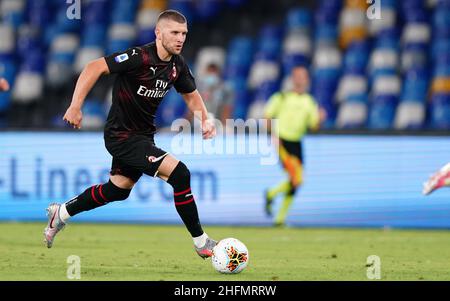 LaPresse - Spada Juli 12th , 2020 Neapel ( Italien ) Sport Soccer A.C. Mailand- Saison 2019-2020 - Serie A Napoli vs AC Mailand im Bild : Ante rebic Stockfoto