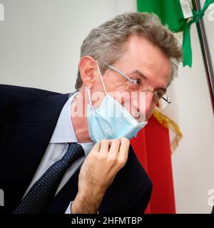 Mauro Scrobogna /LaPresse 14. Juli 2020&#xa0; Rom, Italien Nachrichten Krankenhaus Sant'Andrea - Einweihung des neuen Gebäudes für Lehre und Forschung der Fakultät für Medizin und Psychologie auf dem Foto: Minister für Universität und Forschung Gaetano Manfredi Stockfoto