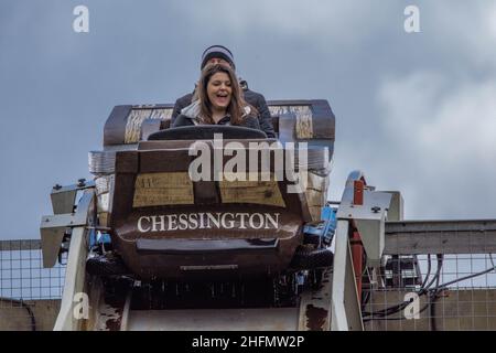 CWOA Chessington World of Adventure Theme Park and Zoo London England GB UK Tiger Falls Dragons Fury Vampire and More Stockfoto