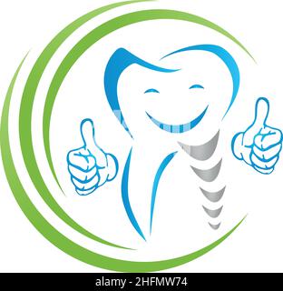 Zahnimplantat, Implantat, Zahnarzt, Logo, Hintergrund Stock Vektor