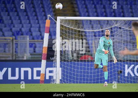 Fabio Rossi/AS Roma/LaPresse 15/07/2020 Rom (Italien) Sport Soccer Roma-Verona Italienische Fußballmeisterschaft Liga Serie A Tim 2019/2020 - Olympiastadion im Bild: Pau Lopez Stockfoto