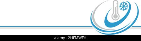 Thermometer, Schneeflocke, Sonne, Temperatur, Logo, Hintergrund Stock Vektor