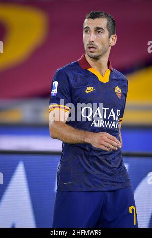 Fabio Rossi/AS Roma/LaPresse 15/07/2020 Rom (Italien) Sport Soccer Roma-Verona Italienische Fußballmeisterschaft Liga Serie A Tim 2019/2020 - Olympiastadion im Bild: Henrikh Mkhitaryan Stockfoto