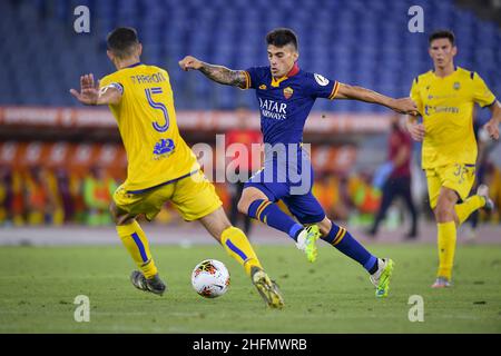 Fabio Rossi/AS Roma/LaPresse 15/07/2020 Rom (Italien) Sport Soccer Roma-Verona Italienische Fußballmeisterschaft Liga Serie A Tim 2019/2020 - Olympiastadion im Bild: Diego Perotti Stockfoto