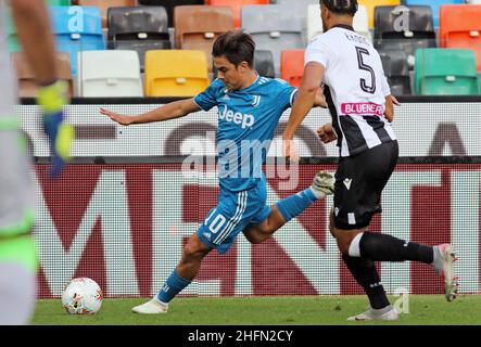 Andrea Bressanutti/LaPresse 23. Juli 2020 Udine, Italien Sportfußball Udinese vs Juventus - Italienische Fußballmeisterschaft League A Tim 2019/2020 - Dacia Arena Stadium im Bild: paulo dybala Stockfoto