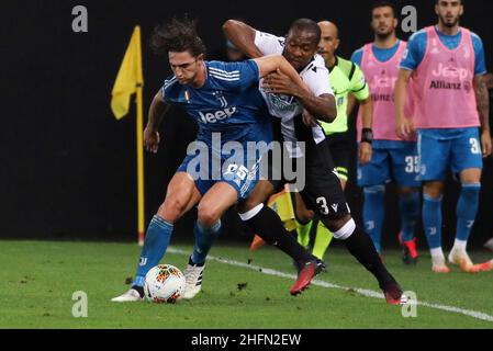 Andrea Bressanutti/LaPresse 23. Juli 2020 Udine, Italien Sportfußball Udinese vs Juventus - Italienische Fußballmeisterschaft League A Tim 2019/2020 - Dacia Arena Stadion im Bild: adrien Rabiot, samir Stockfoto