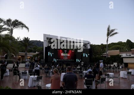 LaPresse - Fabio Ferrari 24. Juli 2020 Cagliari, Italien Unterhaltung am zweiten Abend "Filming Italy Sardegna Festival" - Ausgabe 3rd. Im Bild: Abendshow im al Forte Village di Santa Margherita di Pula Stockfoto