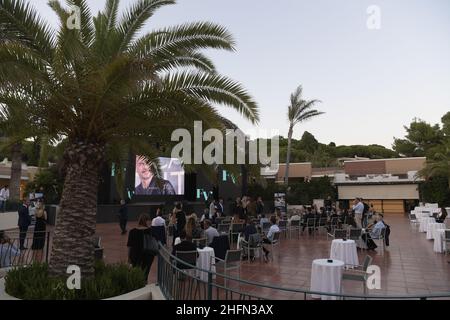 LaPresse - Fabio Ferrari 24. Juli 2020 Cagliari, Italien Unterhaltung am zweiten Abend "Filming Italy Sardegna Festival" - Ausgabe 3rd. Im Bild: Abendshow im al Forte Village di Santa Margherita di Pula Stockfoto