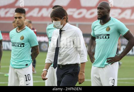 LaPresse - Tano Pecoraro 25 Juli 2020 Stadt Genua - (Italien) Sport Soccer Genua vs Inter Italienische Fußball-Meisterschaft Liga A Tim 2019/2020 - "Luigi Ferraris" Stadion auf dem Bild: conte antonio Stockfoto