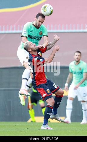 LaPresse - Tano Pecoraro 25 July 2020 Stadt Genua - (Italien) Sport Soccer Genua vs Inter Italienische Fußball-Meisterschaft Liga A Tim 2019/2020 - "Luigi Ferraris" Stadion auf dem Bild: godin diego Stockfoto