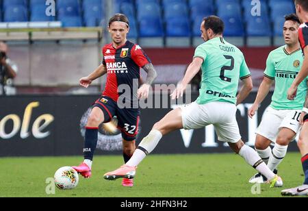 LaPresse - Tano Pecoraro 25 Juli 2020 Stadt Genua - (Italien) Sport Soccer Genua vs Inter Italienische Fußball-Meisterschaft Liga A Tim 2019/2020 - "Luigi Ferraris" Stadion auf dem Bild: ankersen peter Stockfoto