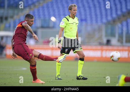 Fabio Rossi/AS Roma/LaPresse 26/07/2020 Rom (Italien) Sport Soccer Roma-Fiorentina Italienische Fußballmeisterschaft Liga Serie A Tim 2019/2020 - Olympiastadion im Bild: Aleksandar Kolarov Stockfoto