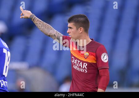 Fabio Rossi/AS Roma/LaPresse 26/07/2020 Rom (Italien) Sport Soccer Roma-Fiorentina Italienische Fußballmeisterschaft Liga Serie A Tim 2019/2020 - Olympiastadion im Bild: Gianluca Mancini Stockfoto