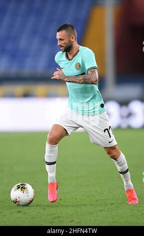 LaPresse - Tano Pecoraro 25 Juli 2020 Stadt Genua - (Italien) Sport Soccer Genua vs Inter Italienische Fußball-Meisterschaft Liga A Tim 2019/2020 - "Luigi Ferraris" Stadion auf dem Bild: brozovic marcelo Stockfoto