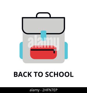 Back to School Symbol, flache dünne Linie Vektor-Illustration, für Grafik-und Web-Design Stock Vektor