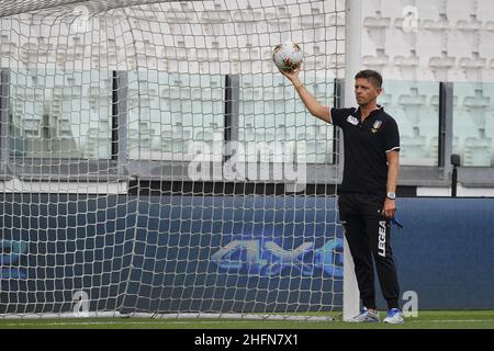 Fabio Rossi/AS Roma/LaPresse 01/08/2020 Turin (Italien) Sport Soccer Juventus-Roma Italienische Fußballmeisterschaft League Serie A Tim 2019/2020 - Allianz Stadium im Bild: Das letzte Spiel für Gianluca Rocchi Stockfoto