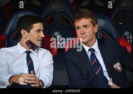 Massimo Paolone/LaPresse 2. August 2020 Bologna, Italien Sportfußball Bologna vs Turin - Italienische Fußballmeisterschaft Liga A Tim 2019/2020 - stadio Renato Dall'Ara Stadion im Bild: Alberto Barile (Turin Footbal Club) schaut auf Stockfoto