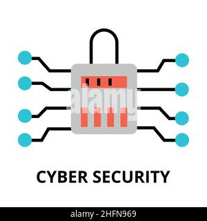 Moderne flache Design Vektor Illustration, Cyber-Sicherheit Symbol, für Grafik-und Web-Design Stock Vektor