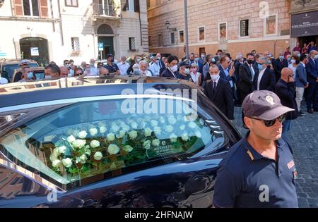 Mauro Scrobogna /LaPresse 07. August 2020&#xa0; Rom, Italien Nachrichten Beerdigung Sergio Zavoli auf dem Foto: Kirche San Salvatore in Lauro, Trauerfeier des Senators und Rai-Journalisten Sergio Zavoli, Stockfoto