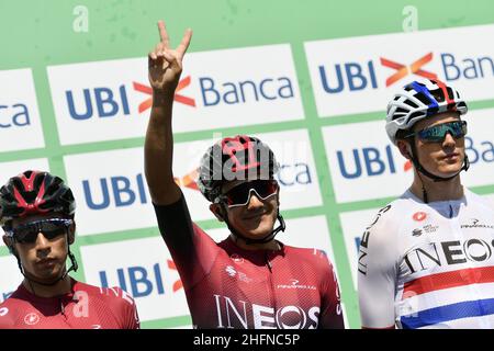 LaPresse - Fabio Ferrari 15. August 2020 Bergamo (Italien) Sport Cycling 114° Il Lombardia - Da Bergamo a Como - 231 km im Bild: Richard Carapaz Stockfoto