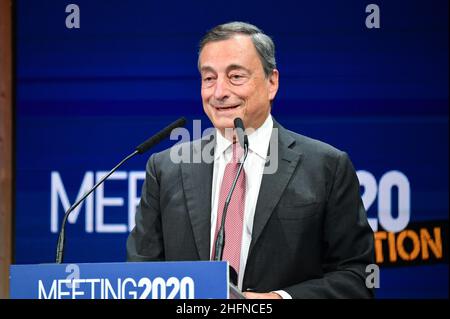 LaPresse - Massimo Paolone 18 August 2020, Rimini (Italien) Rimini Meeting 2020 Edition 41 Special Edition - Eröffnungssitzung im Bild: Mario Draghi Stockfoto