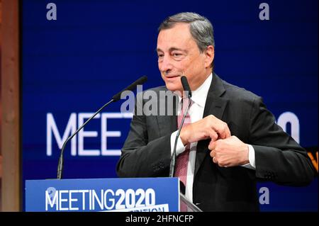 LaPresse - Massimo Paolone 18 August 2020, Rimini (Italien) Rimini Meeting 2020 Edition 41 Special Edition - Eröffnungssitzung im Bild: Mario Draghi Stockfoto