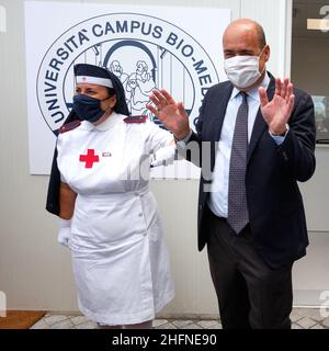 Mauro Scrobogna /LaPresse September 01, 2020&#xa0; Rom, Italien Nachrichten Einweihung der Notaufnahme des biomedizinischen Campus auf dem Foto: Der Präsident der Region Latium Nicola Zingaretti Stockfoto