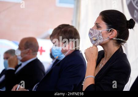 Mauro Scrobogna /LaPresse September 01, 2020&#xa0; Rom, Italien Nachrichten Einweihung der Notaufnahme des biomedizinischen Campus auf dem Foto: Der Bürgermeister von Rom, Virginia Raggi Stockfoto