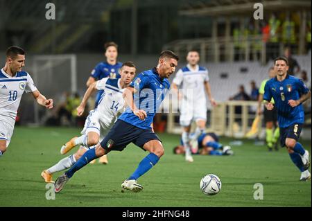 Massimo Paolone/LaPresse 4. September 2020 Florenz, Italien Sportfußball Italia gegen Bosnien und Herzegowina - Nationenliga - Stadion "Artemio Franchi" auf dem Bild: Lorenzo Pellegrini (Italia) in Aktion Stockfoto