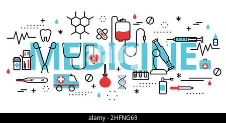 Moderne flach bearbeitbare Linie Design Vektor Illustration, Konzept der Medizin, für Grafik-und Web-Design Stock Vektor