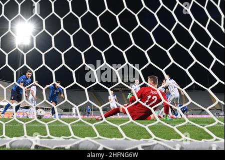 Massimo Paolone/LaPresse 4. September 2020 Florenz, Italien Sportfußball Italia vs. Bosnien und Erzegovina - Nationenliga - Stadion "Artemio Franchi" im Bild: Stefano Sensi (Italia) Tor 1-1 Stockfoto