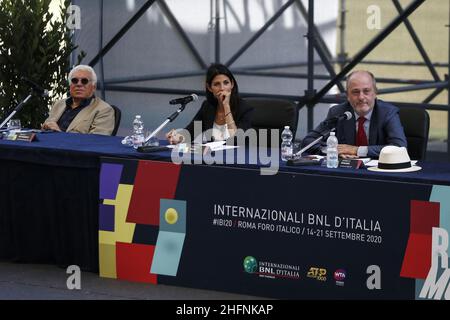 Cecilia Fabiano/LaPresse September 08 , 2020 Roma (Italien) News: Präsentation der Internationalen Tennismeisterschaften von BNP Paribas im Bild : Angelo Binaghi Stockfoto