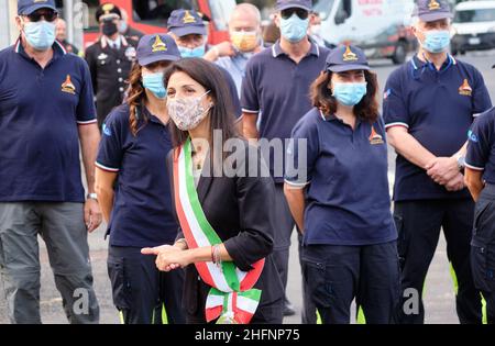 Mauro Scrobogna /LaPresse 11. September 2020&#xa0; Rom, Italien Nachrichten Gedenkfeier der Opfer von Anschlägen New York 11. September auf dem Foto: Virginia Raggi, Bürgermeisterin von Rom Stockfoto