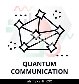 Abstrakte Ikone der Zukunftstechnologie - Quantenkommunikation auf Farbe geometrischen Formen Hintergrund, für Grafik-und Web-Design Stock Vektor