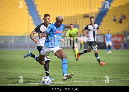 Massimo Paolone/LaPresse 20. September 2020 Parma, Italien Sportfußball Parma vs Napoli - Italienische Fußballmeisterschaft Liga A Tim 2020/2021 - Ennio Tardini Stadion im Bild: Victor Osimhen (SSC Napoli) in Aktion Stockfoto