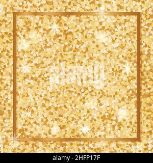 Goldene Glitzer glänzend funkelnden quadratischen Hintergrund Vorlage Vektor Illustration Stock Vektor