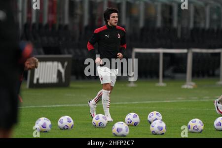 LaPresse - Spada September 24 , 2020 Mailand ( Italien ) Sport Soccer A.C. Mailand- Saison 2020-2021 - Europa League Mailand vs Bologna im Bild: Sandro Tonali Stockfoto