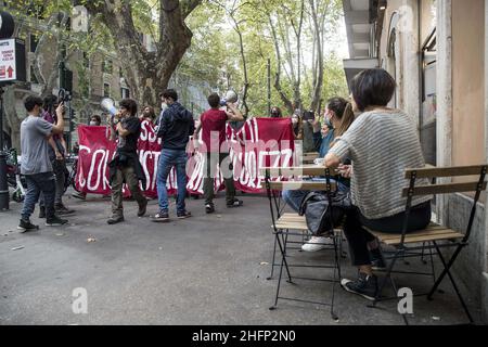 Roberto Monaldo / LaPresse 25-09-2020 Rom (Italien) Demonstration der Schüler für die Sicherheit und Reform des Schulsystems im Bild Ein Moment der Demonstration Stockfoto